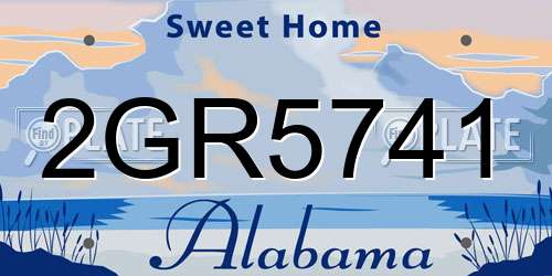 2GR5741 Alabama License Plate