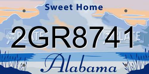 2GR8741 Alabama License Plate
