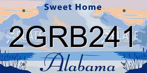 2GRB241 Alabama License Plate