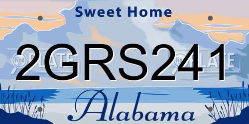 2GRS241 Alabama License Plate
