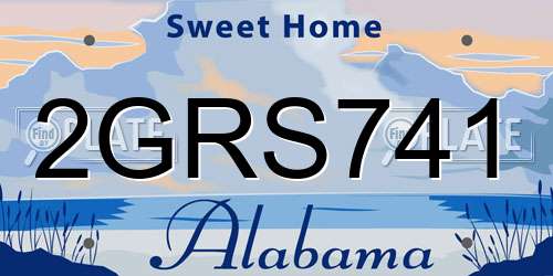 2GRS741 Alabama License Plate