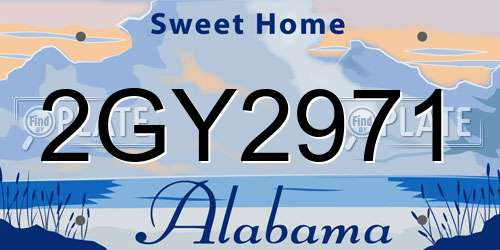 2GY2971 Alabama License Plate