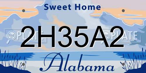 2H35A2 Alabama License Plate