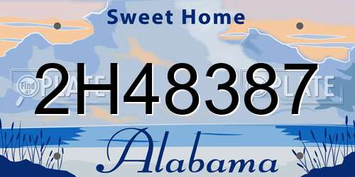 2H48387 Alabama License Plate