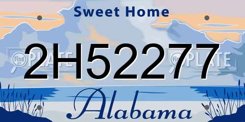 2H52277 Alabama License Plate