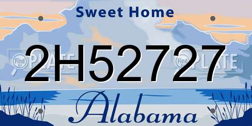 2H52727 Alabama License Plate