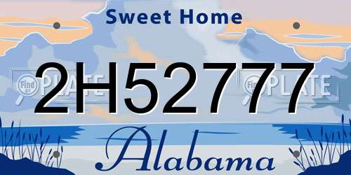 2H52777 Alabama License Plate