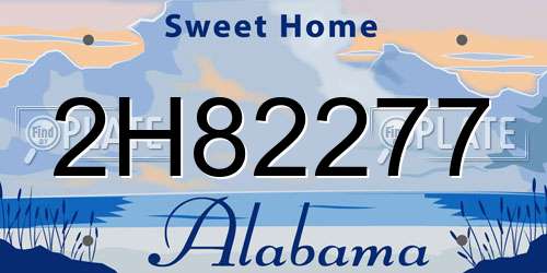 2H82277 Alabama License Plate