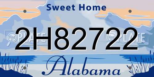 2H82722 Alabama License Plate