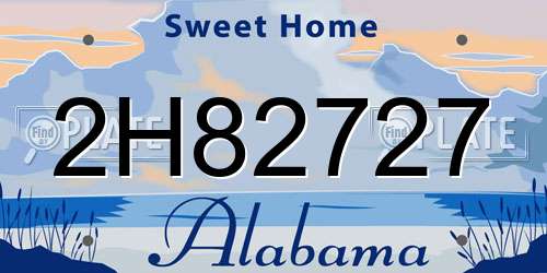 2H82727 Alabama License Plate
