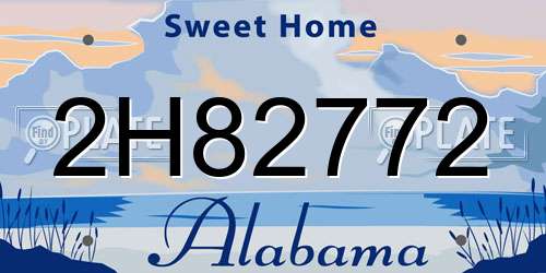 2H82772 Alabama License Plate