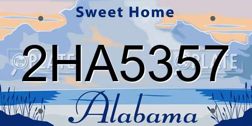 2HA5357 Alabama License Plate