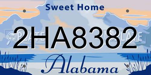 2HA8382 Alabama License Plate