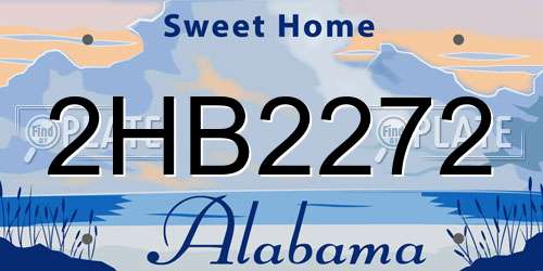 2HB2272 Alabama License Plate