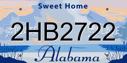 2HB2722 Alabama License Plate
