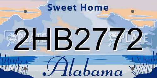2HB2772 Alabama License Plate