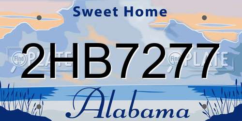 2HB7277 Alabama License Plate