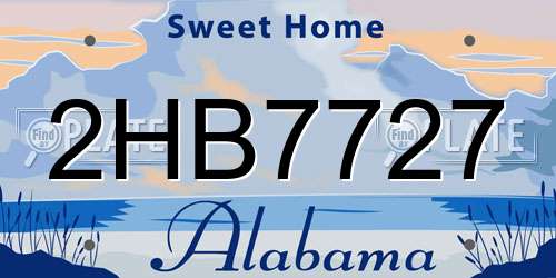 2HB7727 Alabama License Plate