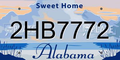 2HB7772 Alabama License Plate