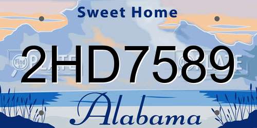 2HD7589 Alabama License Plate