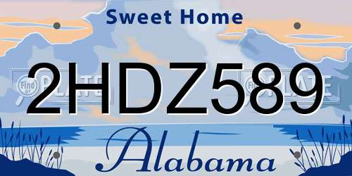 2HDZ589 Alabama License Plate