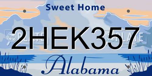 2HEK357 Alabama License Plate