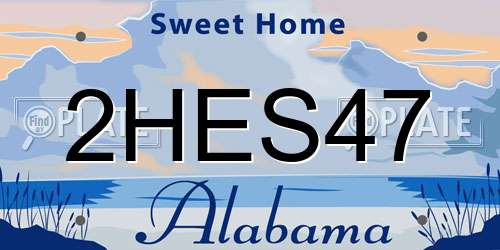 2HES47 Alabama License Plate