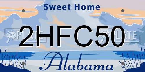 2HFC50 Alabama License Plate