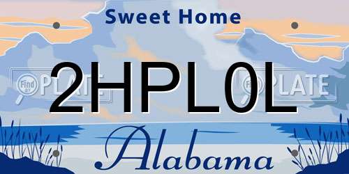 2HPL0L Alabama License Plate