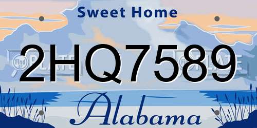 2HQ7589 Alabama License Plate