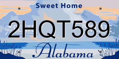 2HQT589 Alabama License Plate
