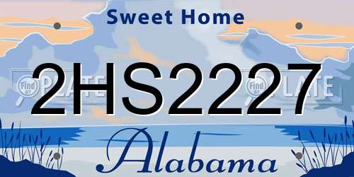2HS2227 Alabama License Plate