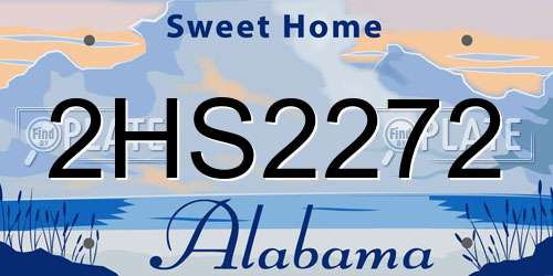 2HS2272 Alabama License Plate
