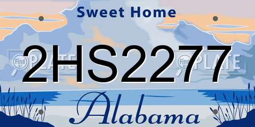 2HS2277 Alabama License Plate