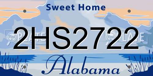 2HS2722 Alabama License Plate
