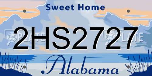 2HS2727 Alabama License Plate