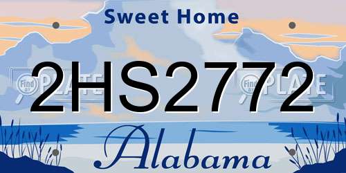 2HS2772 Alabama License Plate
