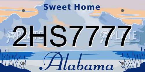 2HS7777 Alabama License Plate