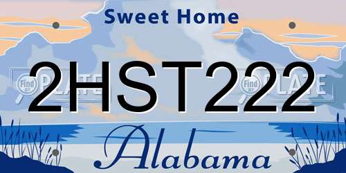 2HST222 Alabama License Plate