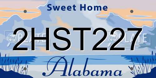 2HST227 Alabama License Plate