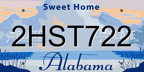2HST722 Alabama License Plate