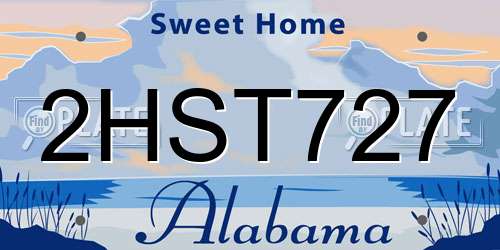 2HST727 Alabama License Plate