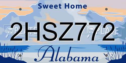 2HSZ772 Alabama License Plate