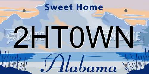 2HT0WN Alabama License Plate
