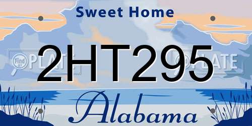 2HT295 Alabama License Plate