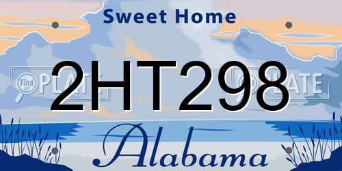 2HT298 Alabama License Plate