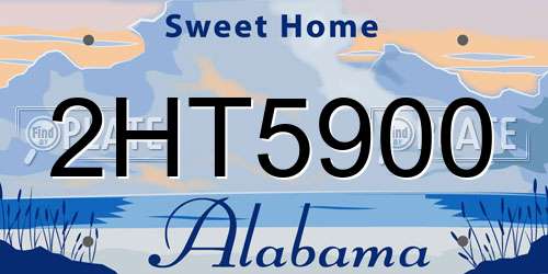 2HT5900 Alabama License Plate