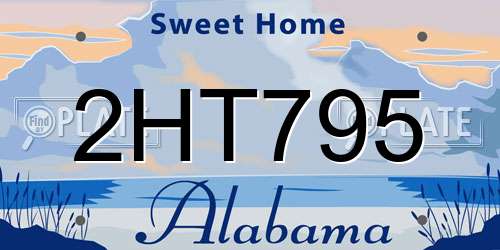 2HT795 Alabama License Plate