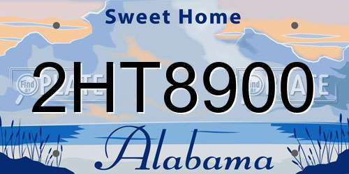 2HT8900 Alabama License Plate