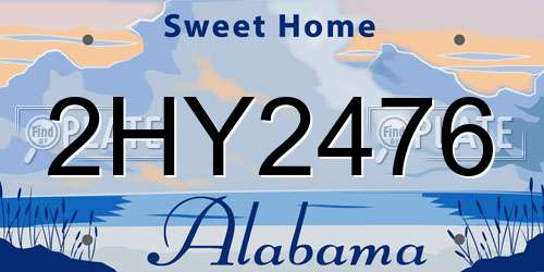 2HY2476 Alabama License Plate